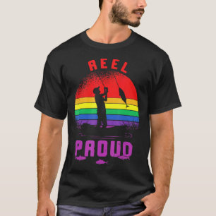 Camiseta Lgbt Reel Pescador Orgulloso Gay Angler Retro Quee