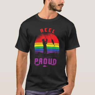 Camiseta Lgbt Reel Pescador Orgulloso Gay Angler Retro Quee