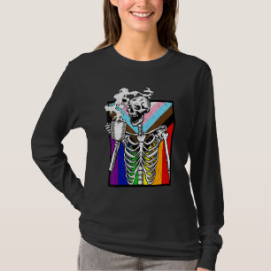 Camiseta Lgbt Skeleton Bebe Café Gay Transger Lgbtq Prid