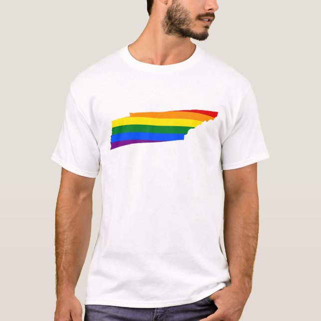 Camiseta LGBT Tennessee, mapa de la bandera de los Estados  (Anverso)