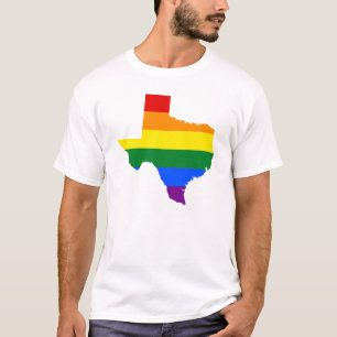 Camiseta LGBT Texas, mapa de la bandera de los Estados Unid