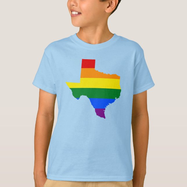 Camiseta LGBT Texas, mapa de la bandera de los Estados Unid (Anverso)