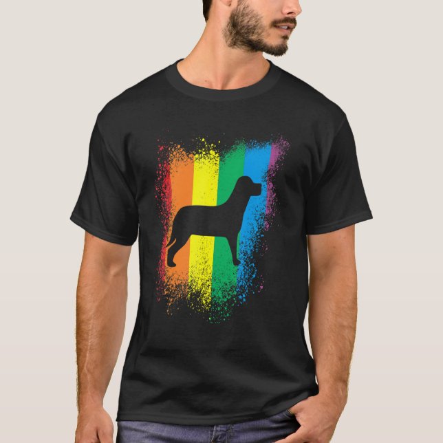 Camiseta Lgbt Tinta De Perro Splash Lesbiana Gay Rainbow Lg (Anverso)