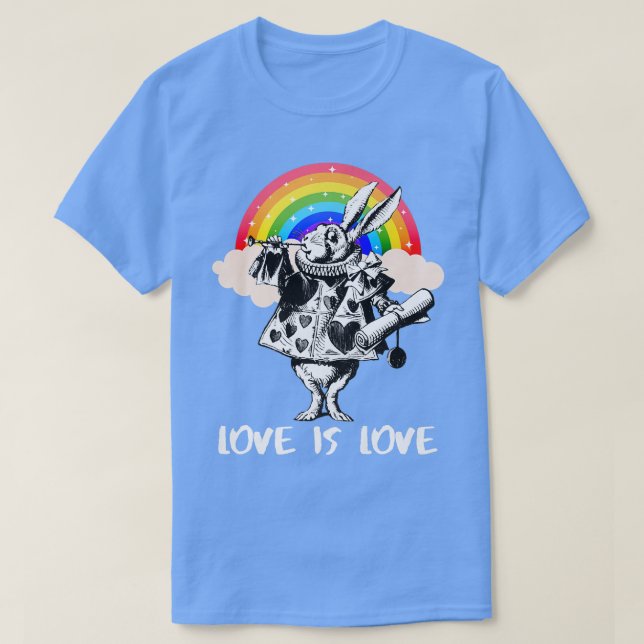 Camiseta LGBTQ Alice-In-Wonderland Conejo Blanco - El Amor  (Diseño del anverso)