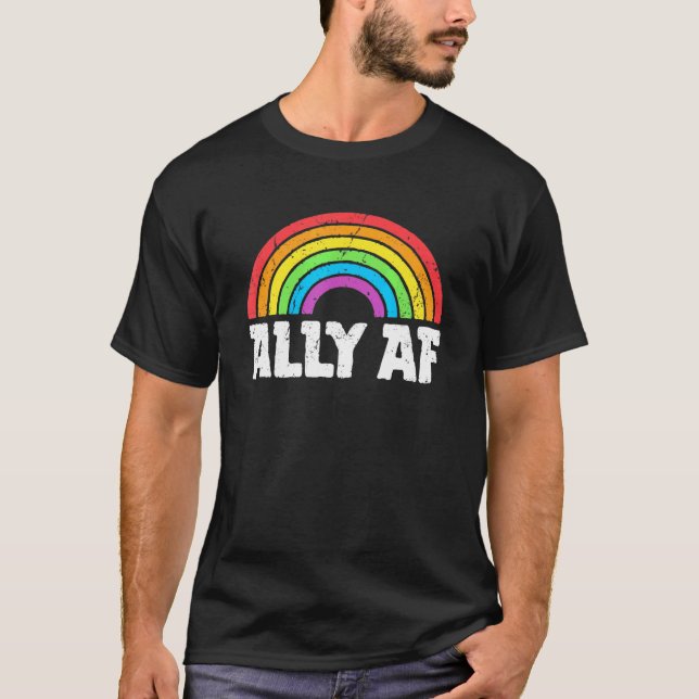 Camiseta Lgbtq Ally Af Orgullo Gay Lesbiana Lgbt Rainbow Re (Anverso)
