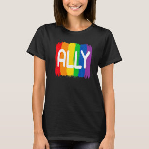 Camiseta Lgbtq Ally Color Arcoiris Lgbt Orgullo Gay Lesbian