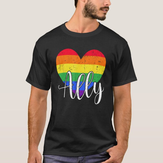 Camiseta LGBTQ Ally for Gay Pride Support (Anverso)