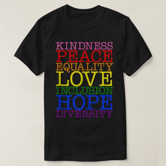 Camiseta LGBTQ Amabilidad Paz Igualdad Amor Inclusión Esper (Diseño del anverso)