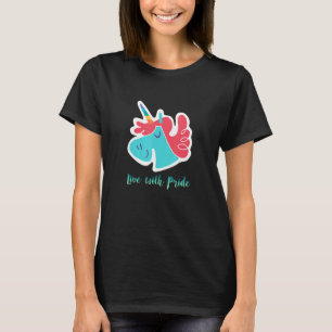 Camiseta Lgbtq+ Apoya A Rainbow Unicorn En Vivo Con Orgullo