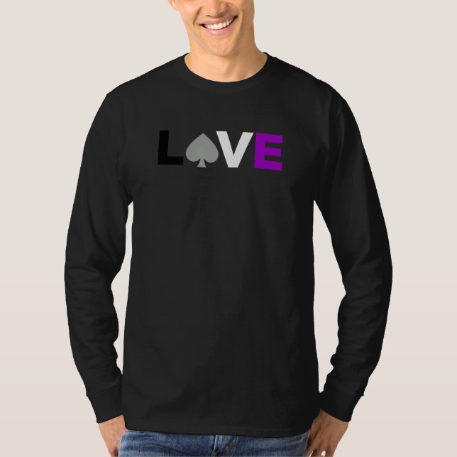 Camiseta LGBTQ Asexual Pride LOVE Cute LGBTQIA Asexuality F (Anverso)