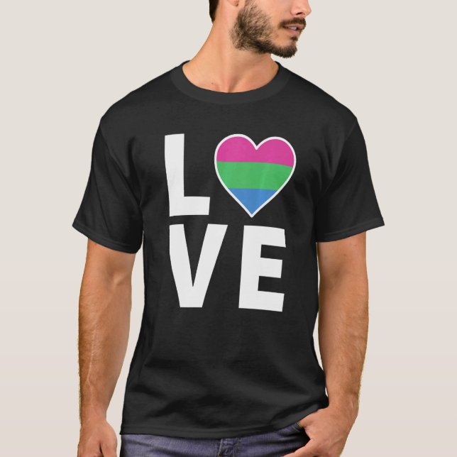 Camiseta Lgbtq Bandera Polisexual Corazón Lgbtqia+ Amor Pol (Anverso)