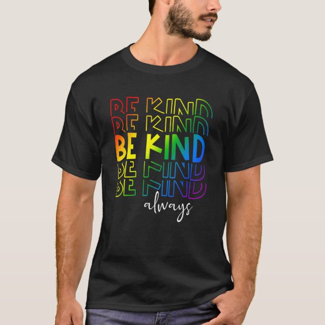 Camiseta Lgbtq Be Kind Gay Pride Lgbt Tie Dye Flag Retro Vi (Anverso)