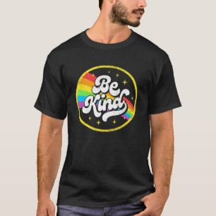 Camiseta Lgbtq Be Kind Gay Prige Lgbt Ally Rainbow Flag Ret