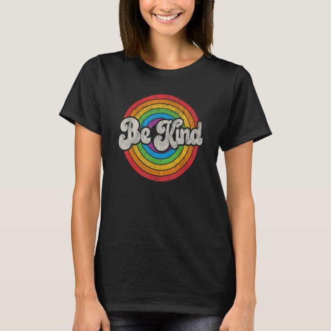 Camiseta Lgbtq Be Kind Gay Prige Lgbt Ally Rainbow Flag Ret (Anverso)