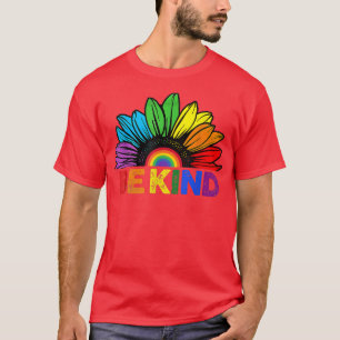 Camiseta LGBTQ Be Kind Gay Prige LGBT Ally Sunflower Retro