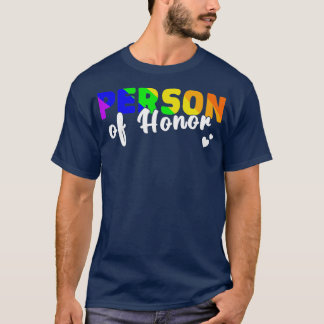 Camiseta lgbtq boda arcoiris persona de honor