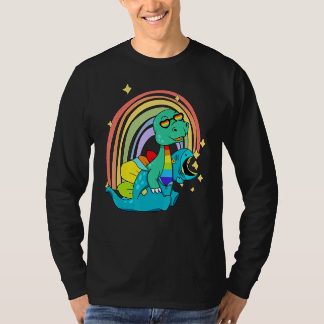 Camiseta LGBTQ   Dinosaur   Rex Wearing Dino Costume (Anverso)