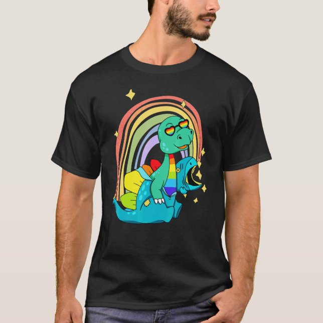 Camiseta LGBTQ   Dinosaur   Rex Wearing Dino Costume (Anverso)