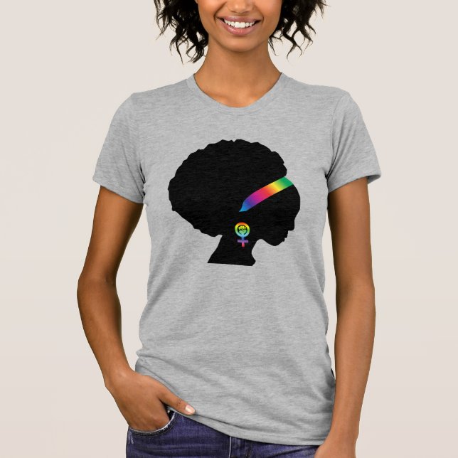 Camiseta LGBTQ+ Feminista afroamericana (Anverso)