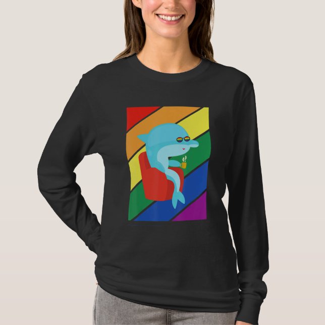 Camiseta Lgbtq Flag Gay Pride Month Rainbow Dolphin Lgbt Gl (Anverso)