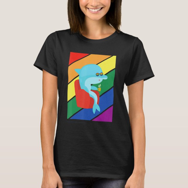 Camiseta Lgbtq Flag Gay Pride Month Rainbow Dolphin Lgbt Gl (Anverso)
