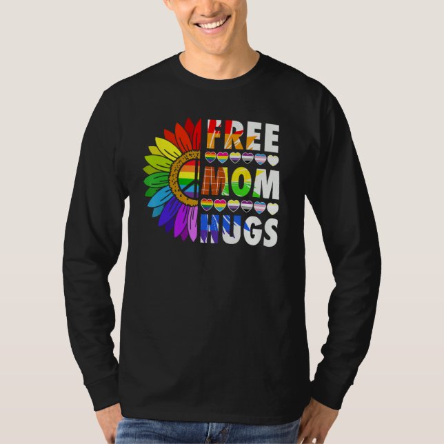 Camiseta LGBTQ Frees Mom Hugs Gay Pride LGBTQ Rainbow Mothe (Anverso)