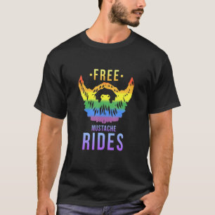 Camiseta Lgbtq Gay Beard Mustache Ride Arcoiris Queer