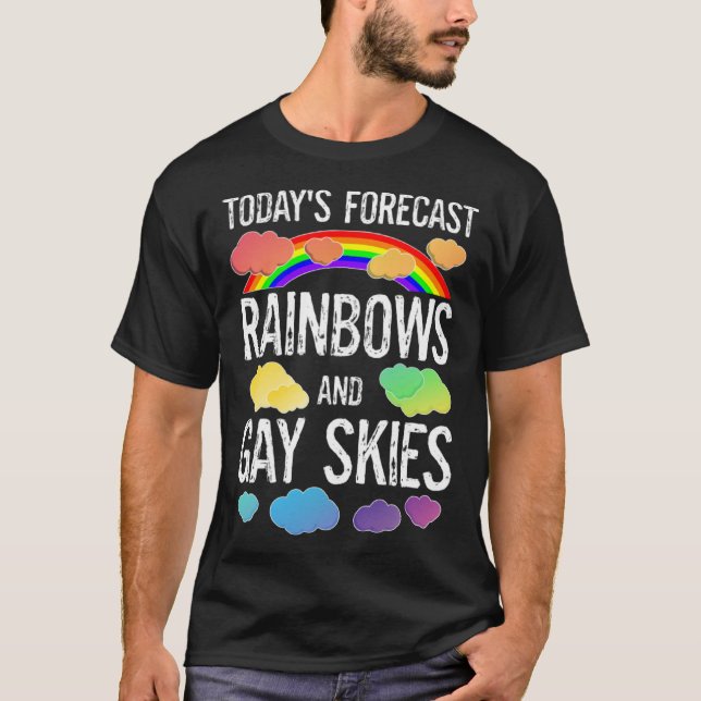Camiseta LGBTQ Gay Pride Month Parade Rainbows And Gay Skie (Anverso)