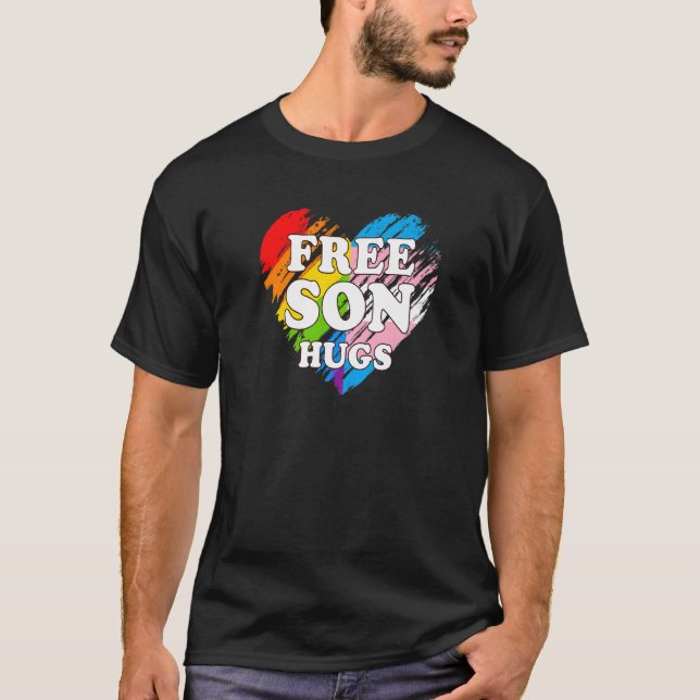 Camiseta Lgbtq Hijo Libre Abraza Orgullo Gay Lgbt Ally Rain (Anverso)