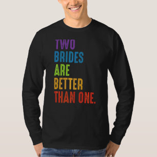 Camiseta Lgbtq Lesbian Bi Brides Boda del orgullo de la ban