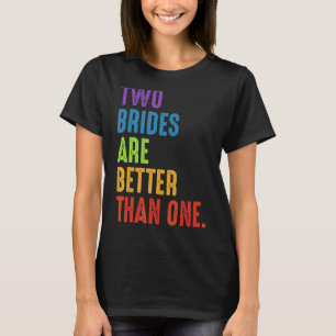 Camiseta Lgbtq Lesbian Bi Brides Boda del orgullo de la ban