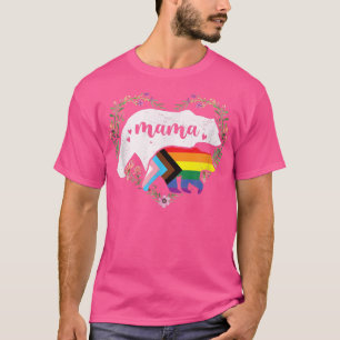 Camiseta Lgbtq Mama Bear Progress Pride Flag Gay Equal Righ