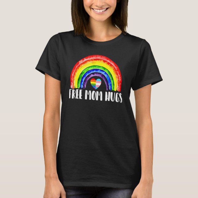 Camiseta Lgbtq Mamá Libre Abraza Orgullo Gay Lgbt Ally Rain (Anverso)