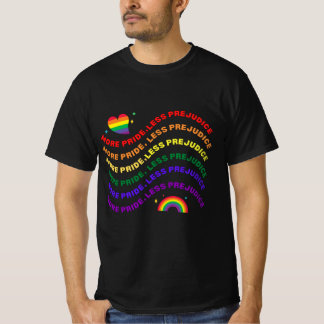 Camiseta LGBTQ más orgullo menos prejuicio