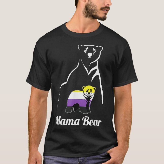 Camiseta LGBTQ NonBinary Mama Bear LGBT NonBinary Pride Enb (Anverso)