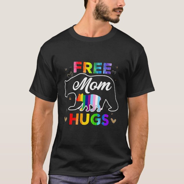 Camiseta Lgbtq Orgullo Mamá Lleva Abrazos De Mamá (Anverso)