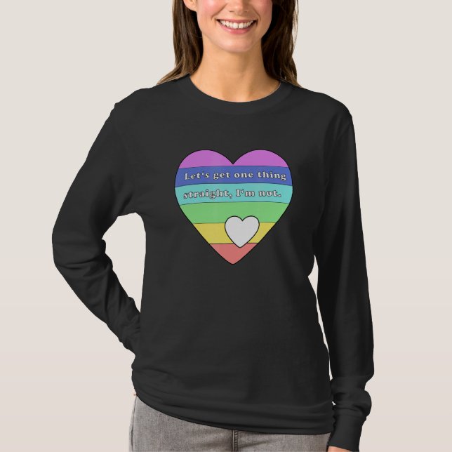 Camiseta Lgbtq Orgullo No Directo Gay Lesbiana Queer (Anverso)