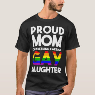 Camiseta LGBTQ Orgullosa Madre De Una Hija Gay Aliado LGBTQ
