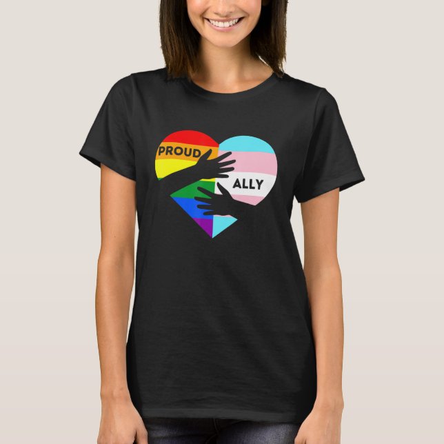 Camiseta Lgbtq Orgulloso aliado - Amigo transgénero del Org (Anverso)