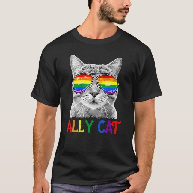 Camiseta Lgbtq Orgulloso Gato Ally Purride Paw Orgullo Gay  (Anverso)