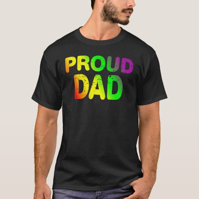 Camiseta Lgbtq Orgulloso Papá Orgullo Gay Lgbt Aliado Padre (Anverso)