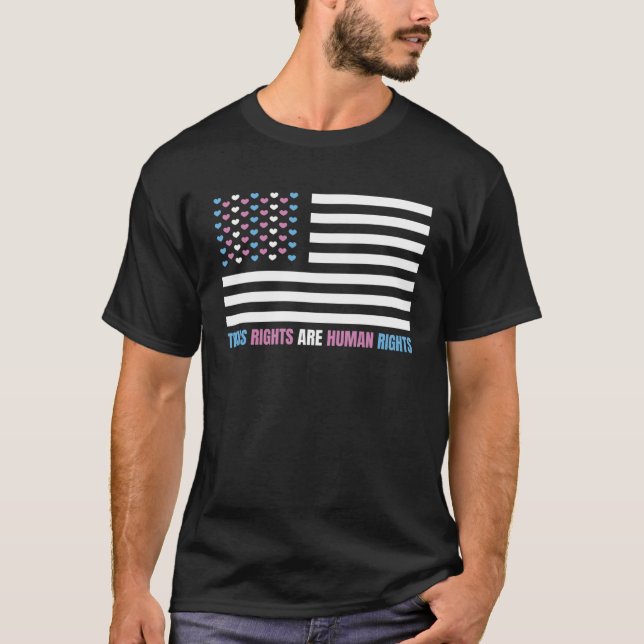 Camiseta LGBTQ Pride Trans Lives are Human Rights (Anverso)