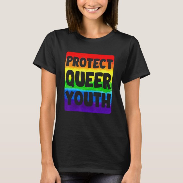 Camiseta Lgbtq Protege el Orgullo Gay Juvenil Queer Mes Arc (Anverso)
