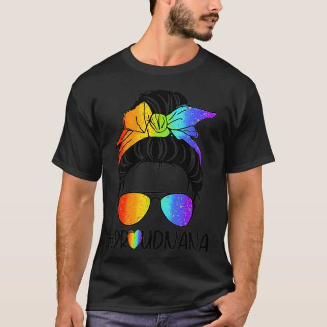 Camiseta LGBTQ Proud Nana Tshirt Women Celebrate Pride Day  (Anverso)