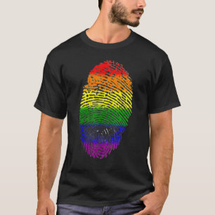 Camiseta Lgbtq Rainbow Flag Fingerprint Gay Pride Month Lgb