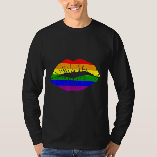 Camiseta LGBTQ Rainbow Lip Gay Pride 1 (Anverso)