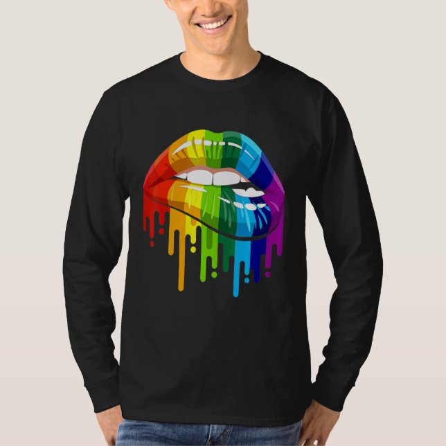 Camiseta LGBTQ Rainbow Lip Gay Pride 3 (Anverso)