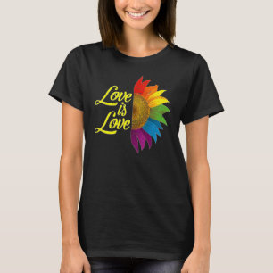 Camiseta Lgbtq Rainbow Sunflower Flower Gay Primen Equality