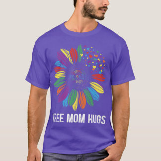 Camiseta LGBTQ Rainbow Sunflower Mamá libre abrazo Premium 