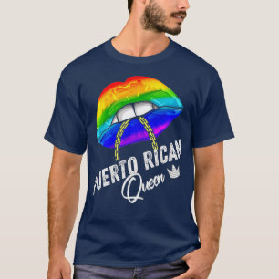 Camiseta LGBTQ Reina puertorriqueña levanta cadena gay en P